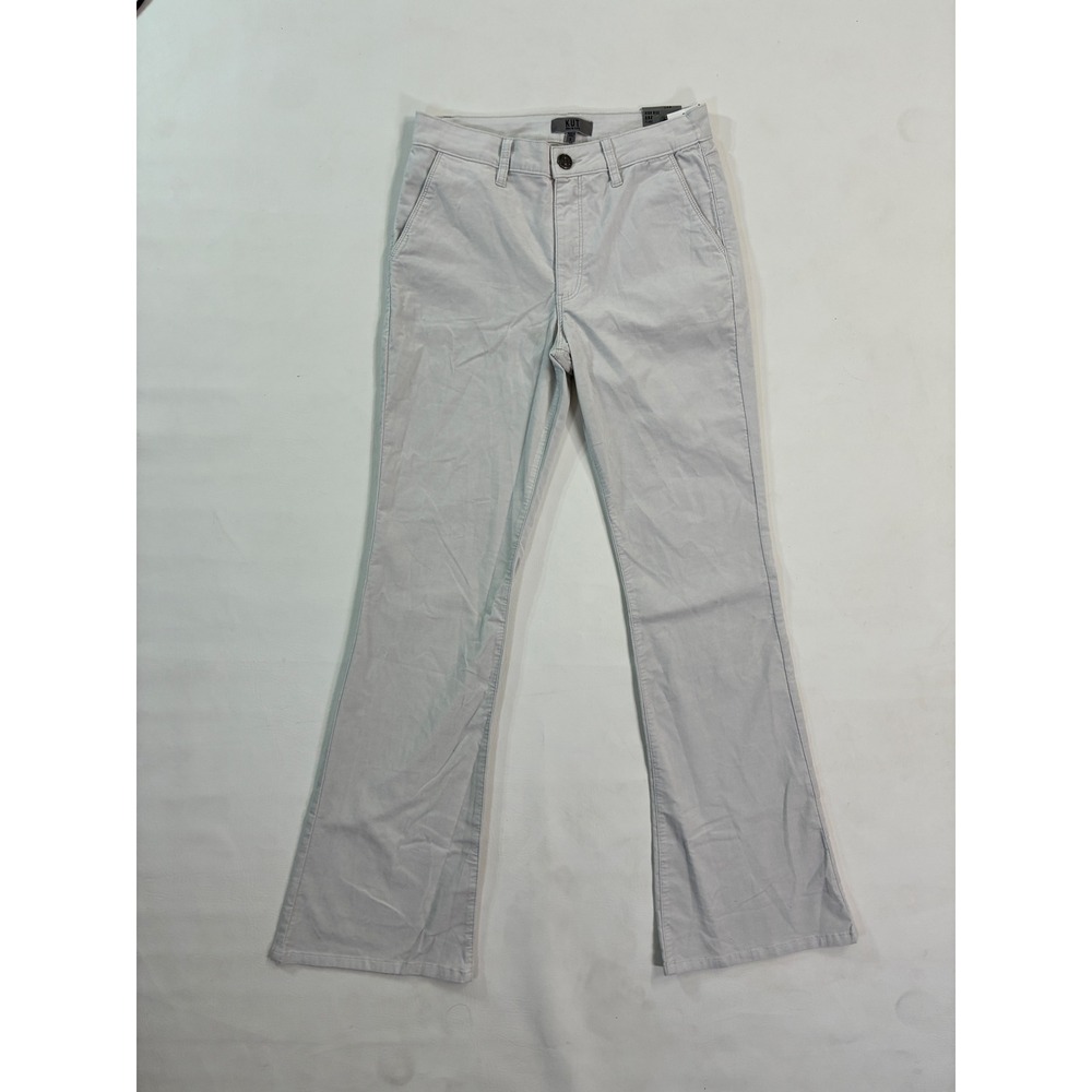 KUT From The Kloth High Rise Ana Flare Pants Light Grey Size 6 NWT - Picture 1 of 9